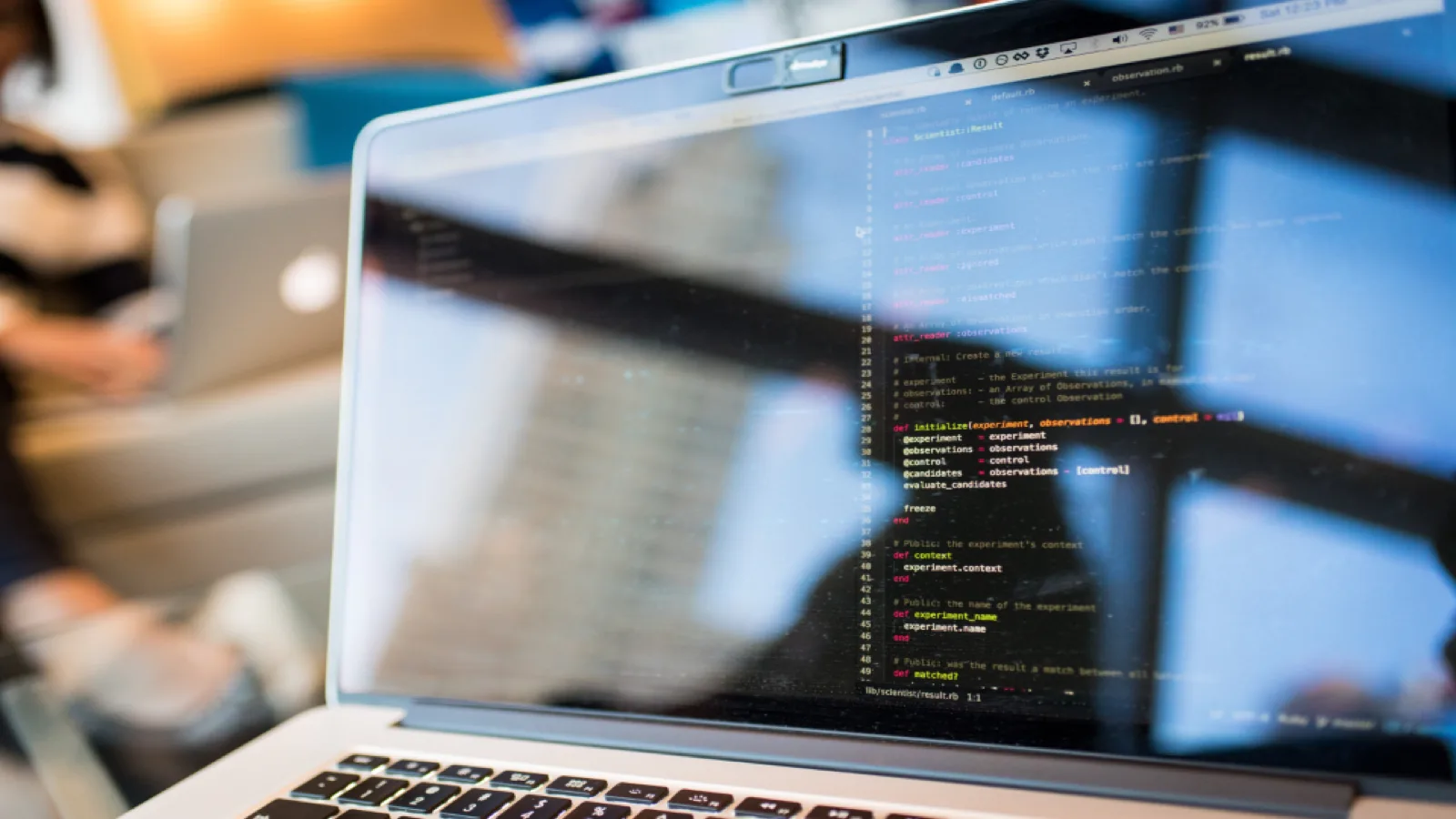 Code on a laptop screen