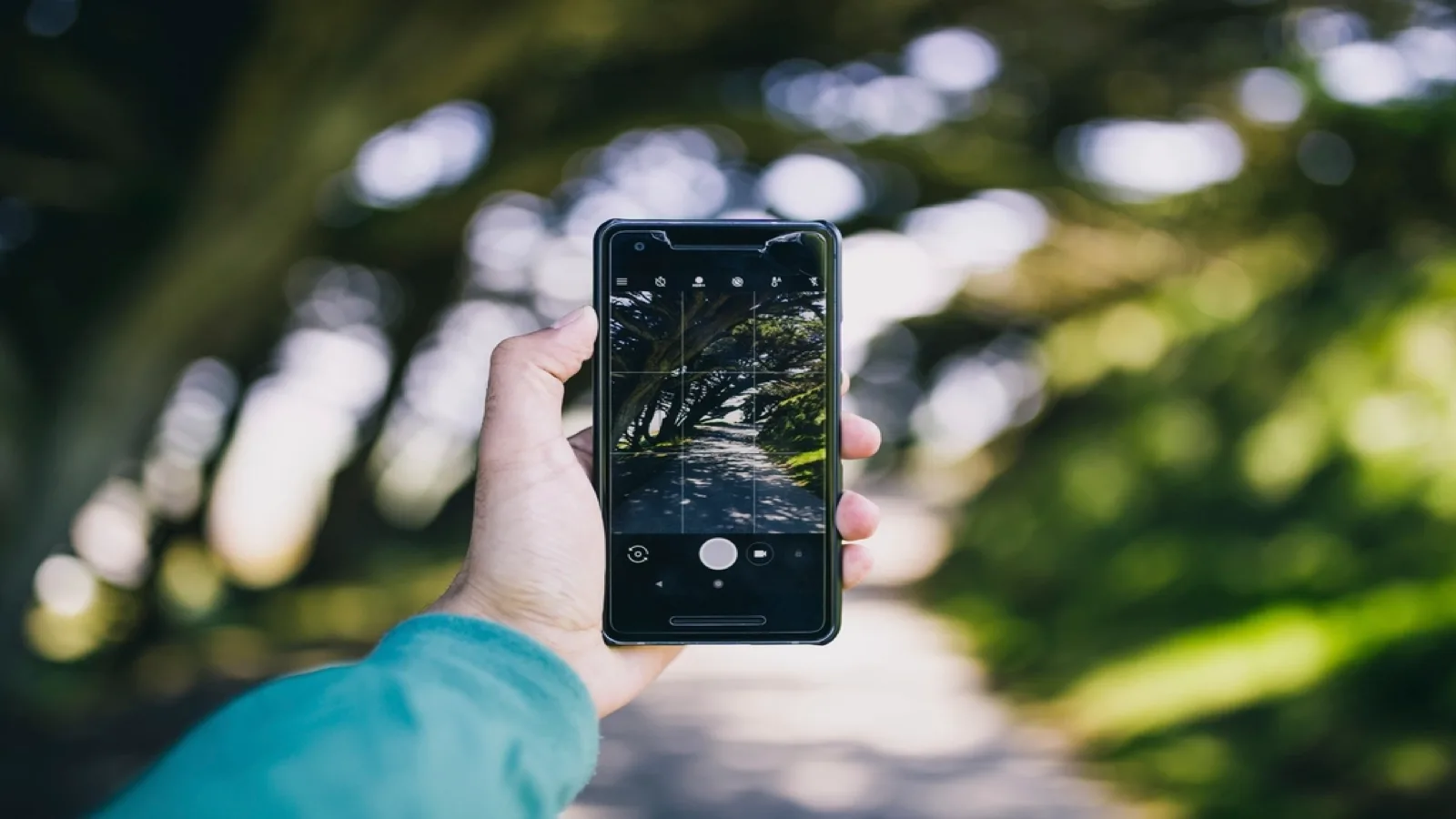 A smartphone held in hand